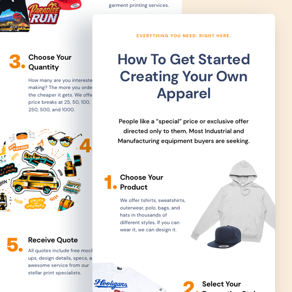 Email Template for a Merchandise printing company