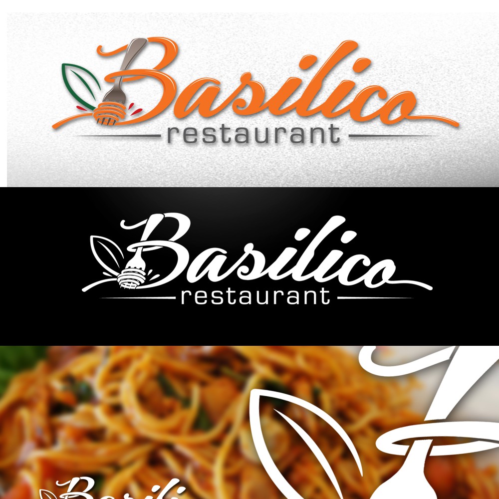Noodle logo with the title 'New Italian Restaurant, Basilico needs logo'