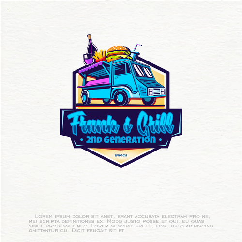 Cool logo for American food trailer Design by sasa spasojevic