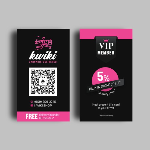 VIP membership card for a cannabis delivery service Design by Shila Rani Das