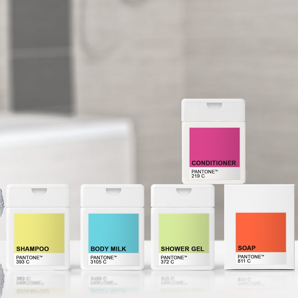 Pantone colors inspired design for hotel amenities