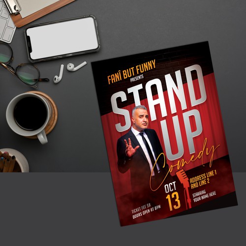 Poster design for Stand up Show Design by Raihan Kibria