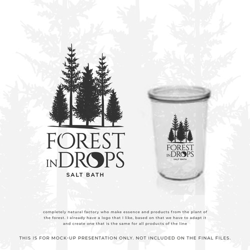 enhances the logo of FOREST IN DROPS make it adapt for all line products Réalisé par Distinguish♐︎