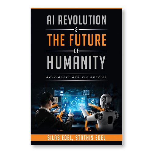 Futuristic AI Book Cover - AI vs Humans/Dark Design by Rashmita