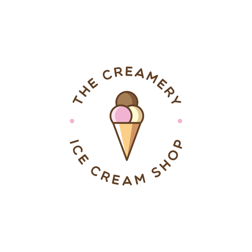 Modern ice cream shop logo Design by coccus