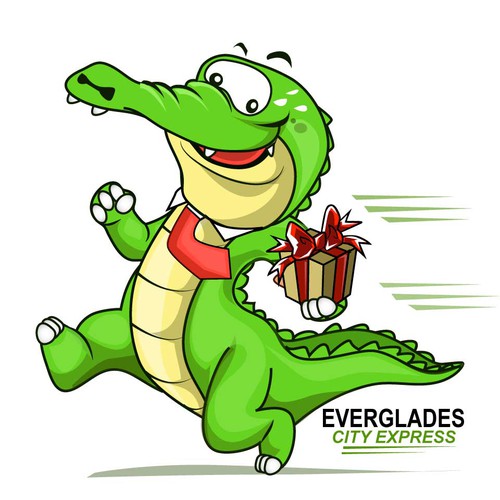 Friendly Running Alligator Cartoon Mascot Character or mascot contest