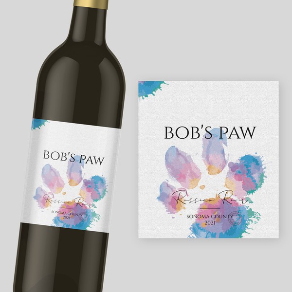 Design by PauBrand titled "Bob´s Paw Wine label "
