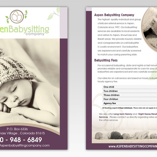 Help Aspen Babysitting Company Create a Brochure! Design by si_JambuL