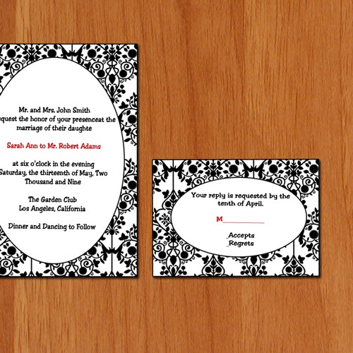 Letterpress Wedding Invitations Design por KENNYGUY2009