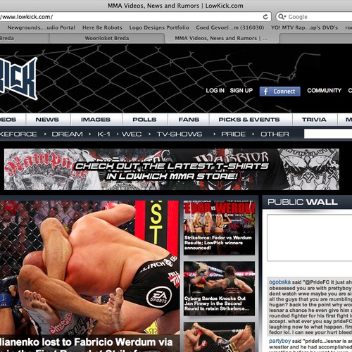 Awesome logo for MMA Website LowKick.com! Design by Timpression
