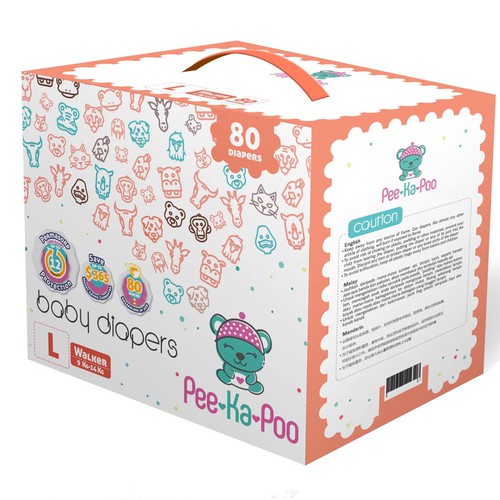 Create an Exciting Packaging For Asia Most Popular Baby Diaper Brand Design by agooshe