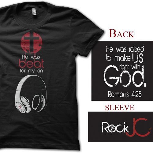 We need help creating a fresh t shirt design for our new company Rock JC Réalisé par jcjon