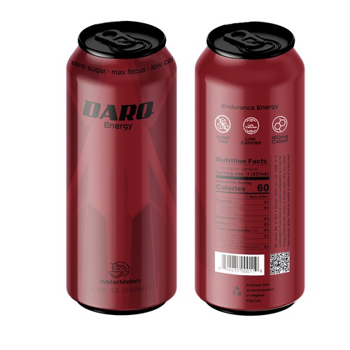 Create a unique Design for a sugar free Energy Drink Can! Diseño de rakaruaan