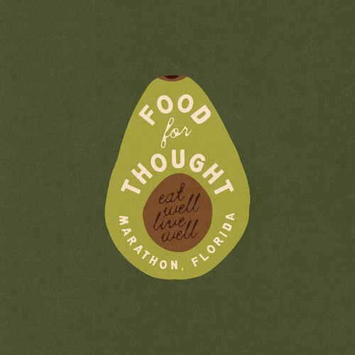 Fresh, Playful Island-Inspired Logo for Food For Thought – Organic Café & Market in the Florida Keys Design by EWMDesigns