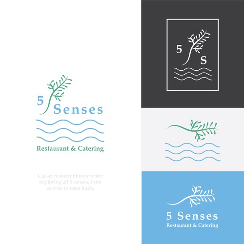 Restaurant logo to stimulate 5 senses Design by Leandro Fortuna