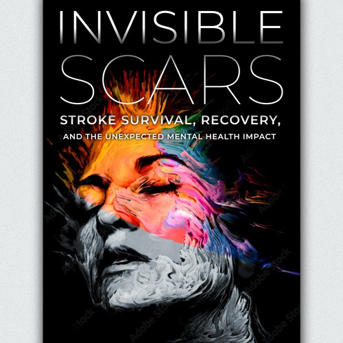 A powerful cover for book about stroke recovery and mental health Design by Gareer