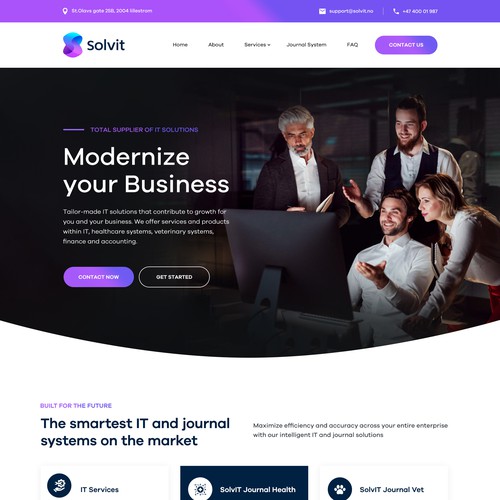 Design a new wordpress theme for an IT company in Norway Design by Visart Xquad