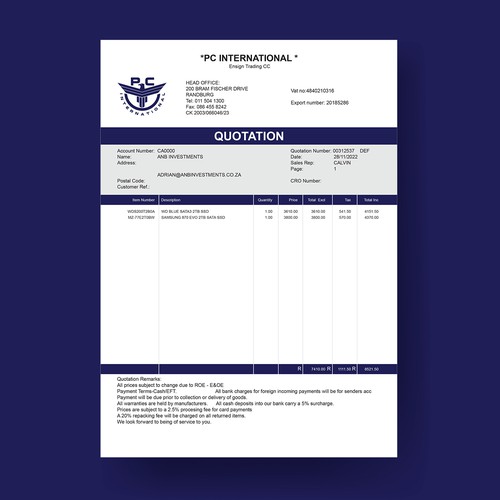 Given logo to be added to quotation to enhance brand appeal Design by Amitspro™