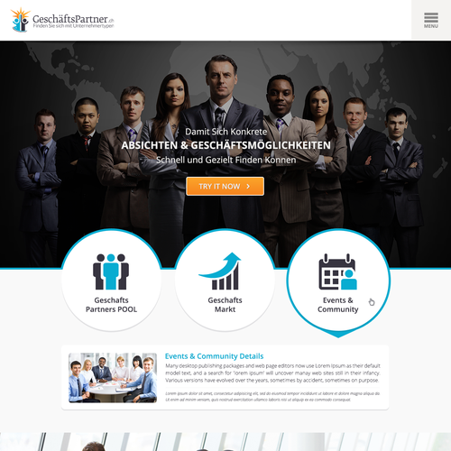 Landing page design contest entry by King Triumph