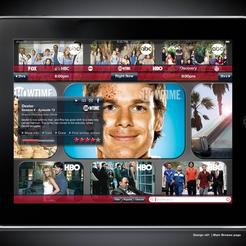 UI design mockup for new iPad app! Diseño de IDIOT