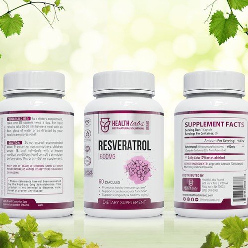 New Brand Health Supplement Brand Label Design Design by m.art.designs