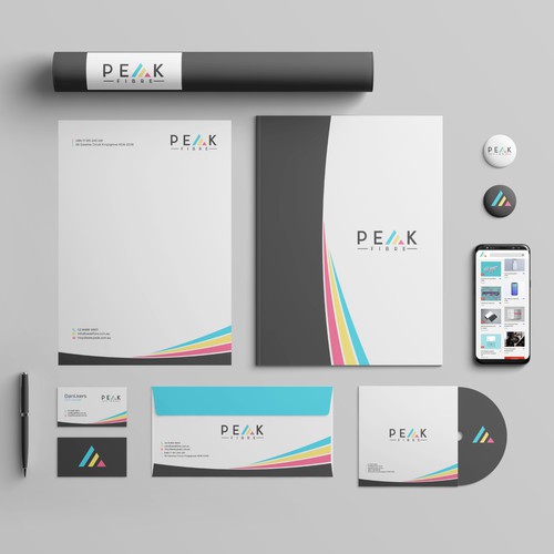 Creative, slick, professional Stationary for New Brand - Peak Fibre - Design by Creative _™