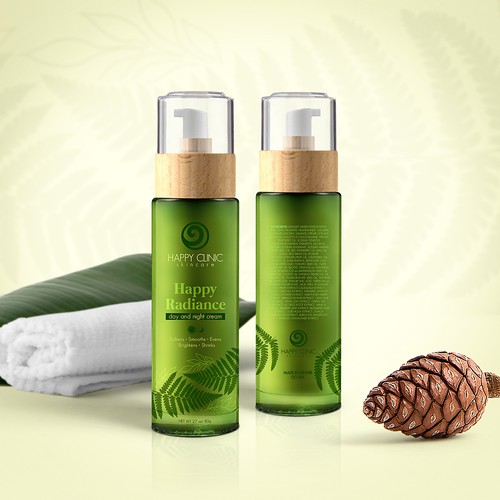 Simple Green Fresh Dot Plant Skin Care Cosmetic Packaging Design