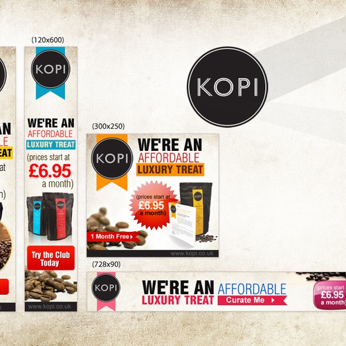Display Ads for the brand new Kopi Coffee Explorer Club Design by ADMAXCREATIONS