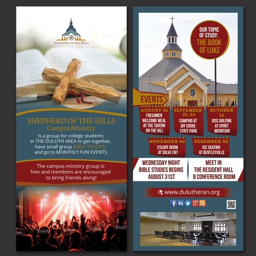 Two Page Flyer for Church Campus Ministry Group | Postcard, flyer or ...