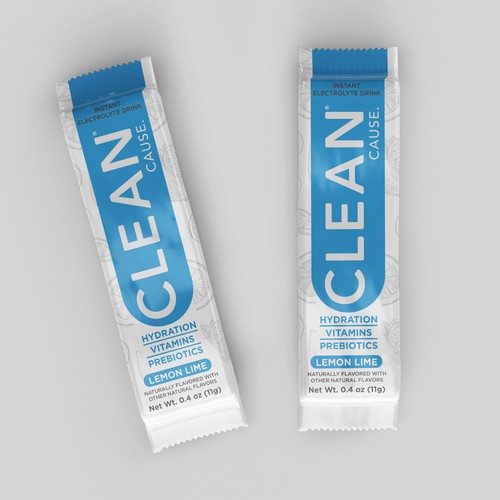 CLEAN Cause Hydration Stick Packets Design by Rajith Shantha