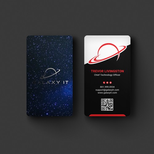 Create a Stellar Space-Themed Business Card for Galaxy IT Design by Roni_