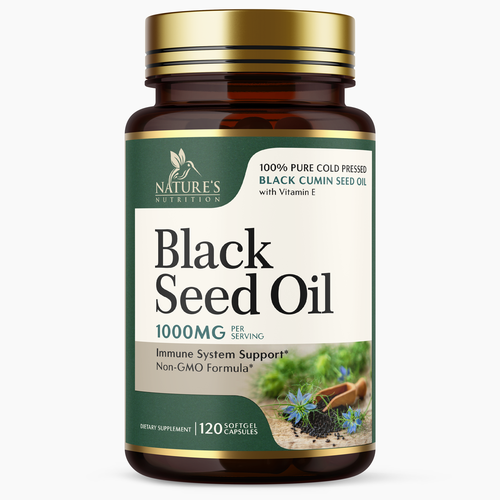 Natural Black Seed Oil Design Needed for Nature's Nutrition Design by Encephalon™