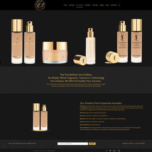 Black & gold themed website design Réalisé par WordpressExpert