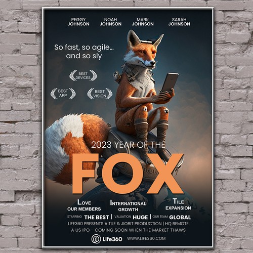 Life360 2023 Year of the Fox Poster Design by Rockinrule