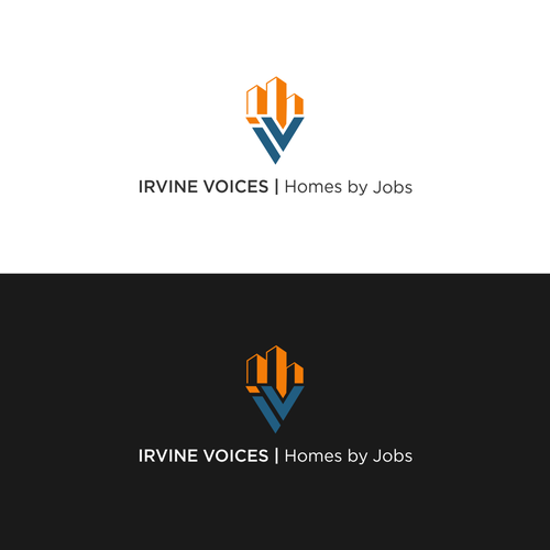 Irvine Voices - Homes for Jobs Logo Design by dazumba™️