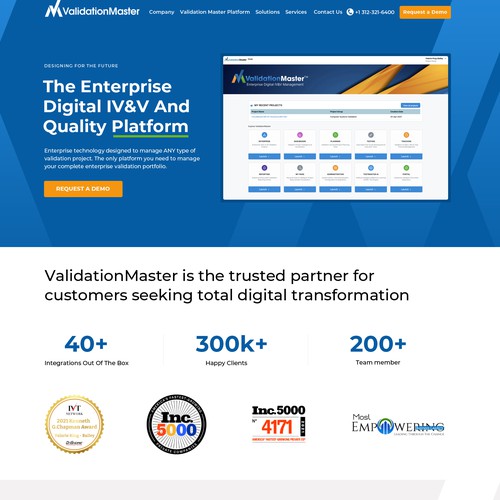 ValidationMaster Digital IV&V Website Re-Design Project Design by Surya Beniwal