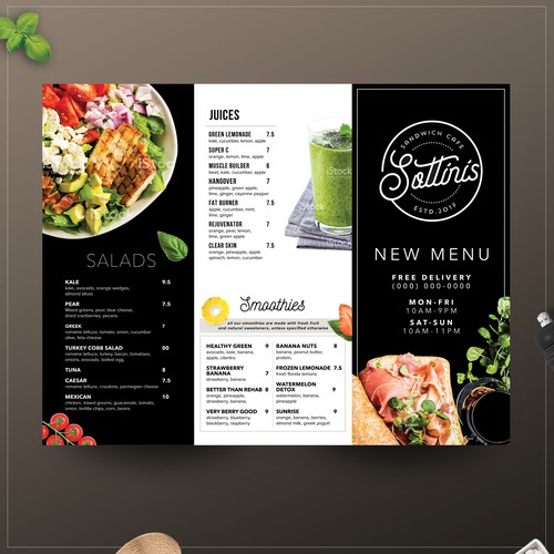 SANDWICH CAFE MENU Design by Kiki Aly Studio