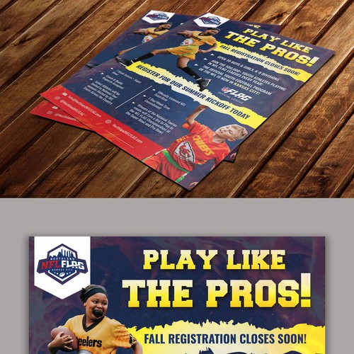 Exciting nfl flag youth football flyer for schools, Postcard, flyer or  print contest