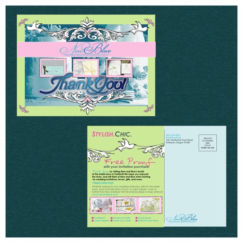 Upscale Wedding Invitation Boutique Postcard デザイン by chp