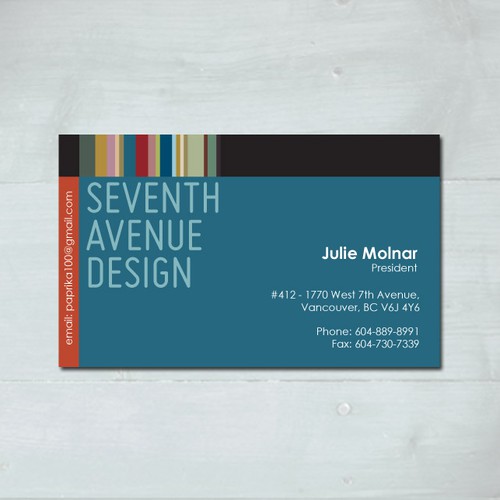 Quick & Easy Business Card For Seventh Avenue Design Design por Tcmenk