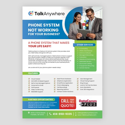 TalkAnywhere Sales Flyer Design by idea@Dotcom