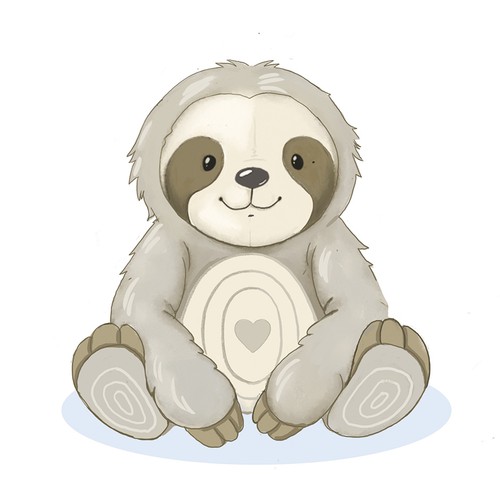 Design a Sloth Stuffed Animal Character for Autistic Children Design by Vesela Toncheva