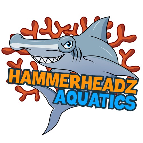 Hammerhead Shark Logo for Custom Salt Water Aquariums and Ocean Coral Farm Company Diseño de zxxz