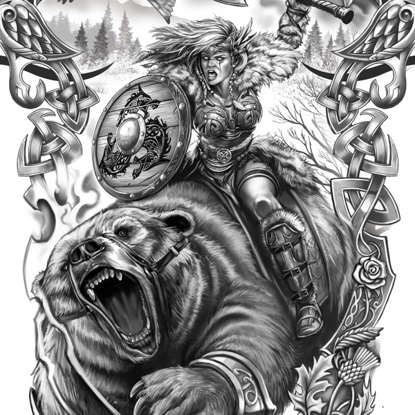 Valkyrie design tattoo