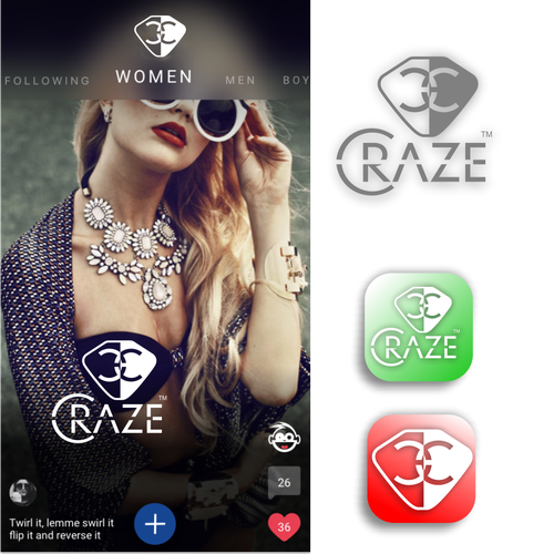 Sophisticated, luxury, edgy social shopping app icon/logo Design by HaraldKor