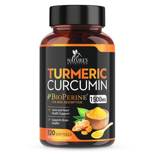 Nature's Nutrition - Needs a Colorful Turmeric Product Label Design by UniqueHub