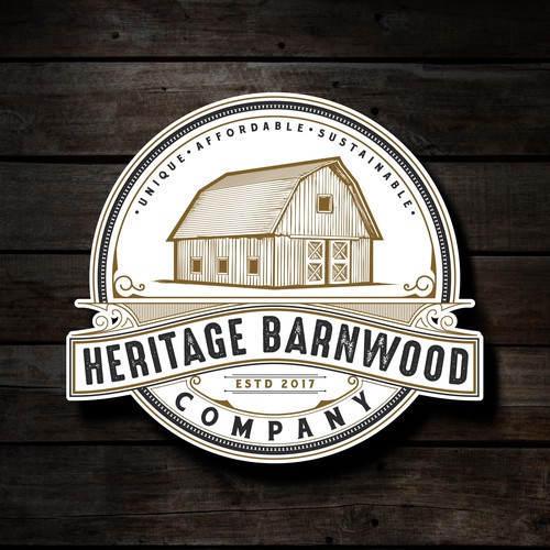 Heritage Barnwood Company Create A Rustic Vintage Logo With A Modern   Attachment 90715496