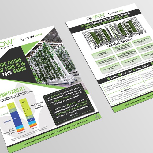 Brochure design for indoor, vertical hydroponic farm Design by TheExG ❤