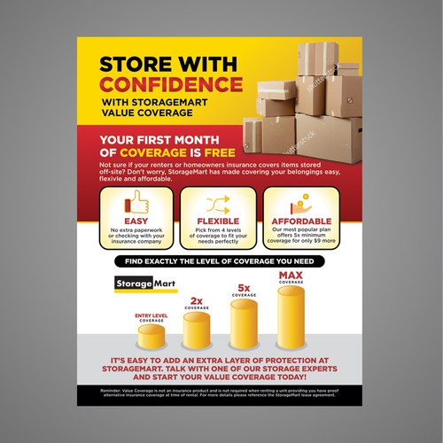 International Use StorageMart Value Coverage Flyer Postcard, flyer or