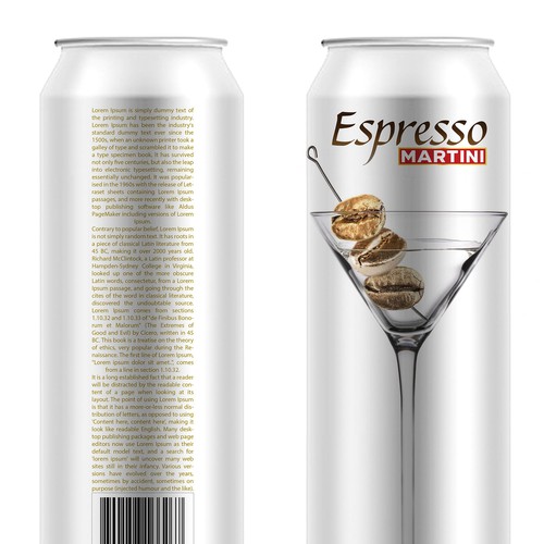 Logo / Product Design for new Espresso Martini beverage Design by bcra